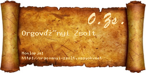 Orgoványi Zsolt névjegykártya